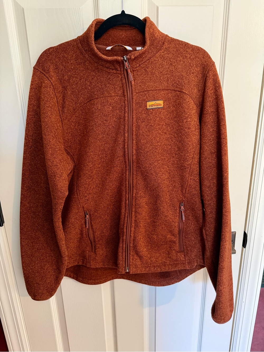 Orvis Women’s Sweater Fleece Full Zip Jacket Rust Orange XL